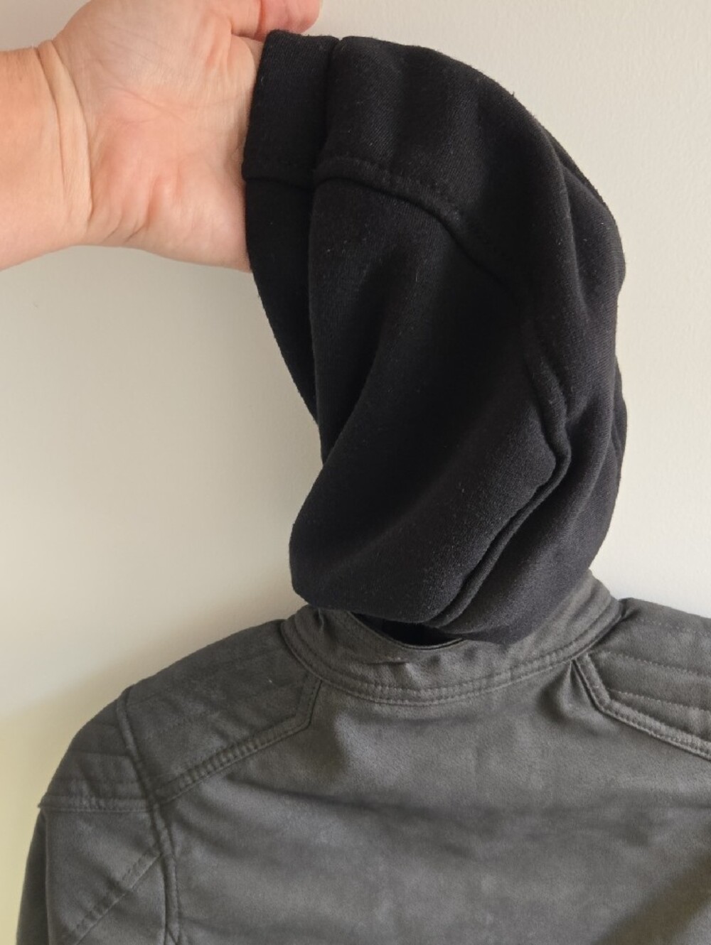 Urban Republic Black Faux Leather Moto Jacket with Hood - Picture 4 of 10
